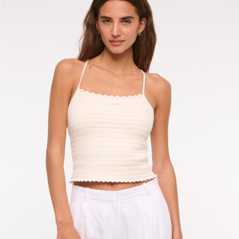 Abercrombie & Fitch Cream Crochet Top